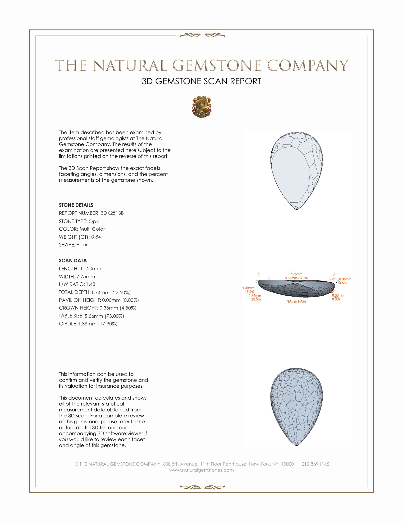 0.84 Ct. White Opal from Australia