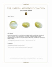 1.17 Ct. Yellowish Green Cabochon Chrysoberyl from Ceylon (Sri Lanka) Appraisal