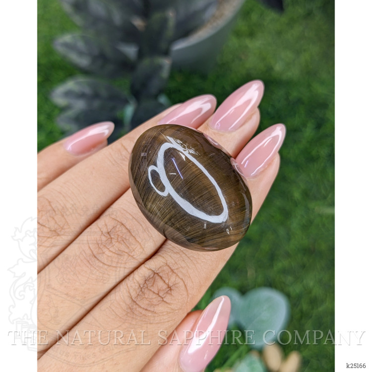 100.43 Ct. Brown Cabochon Rutilated Quartz from Ceylon (Sri Lanka)