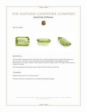0.60 Ct. Yellowish Green Peridot from Ceylon (Sri Lanka) Appraisal