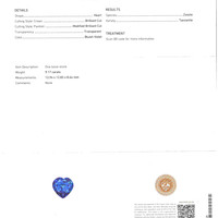 9.17 Ct. Violetish Blue Tanzanite from Tanzania Scan Report