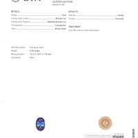 9.39 Ct. Violetish Blue Tanzanite from Tanzania Scan Report