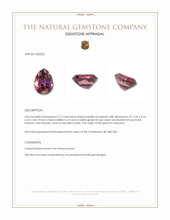 3.72 Ct. Purplish Red Garnet from Tanzania Appraisal