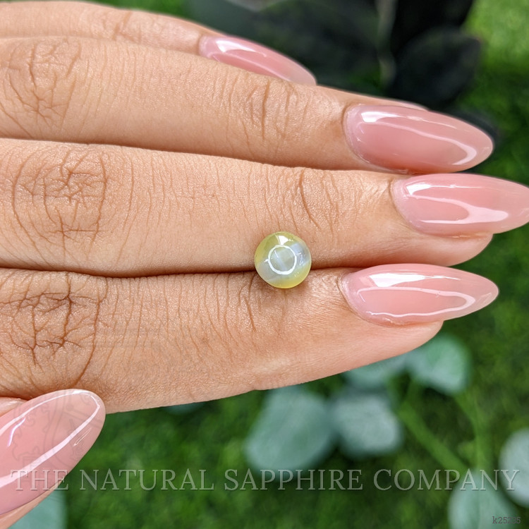 1.55 Ct. Yellowish Green Cabochon Chrysoberyl from Tanzania
