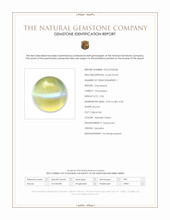 2.06 Ct. Yellowish Green Cabochon Chrysoberyl from Tanzania Scan Report