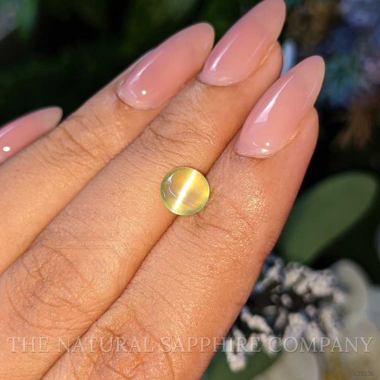 2.06 Ct. Yellowish Green Cabochon Chrysoberyl from Tanzania