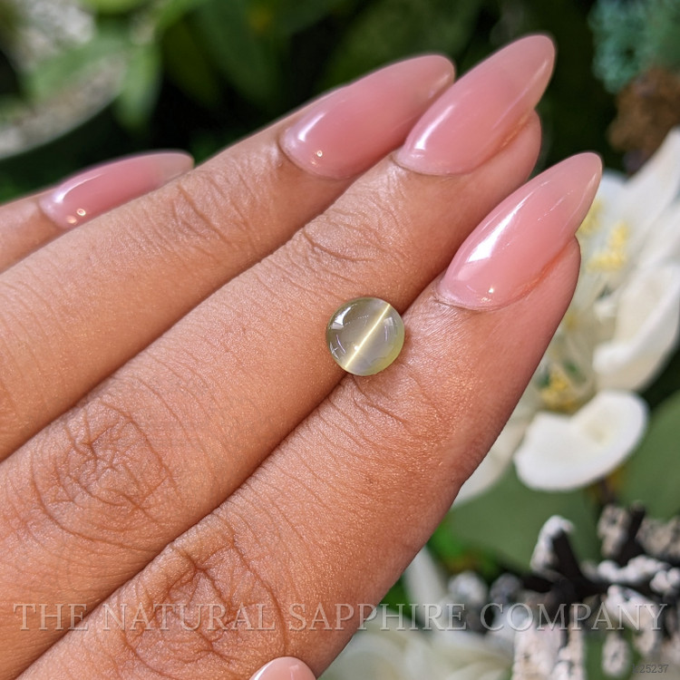 1.58 Ct. Yellowish Green Cabochon Chrysoberyl from Tanzania