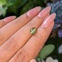 1.43 Ct. Green Cabochon Chrysoberyl from Tanzania Life Style