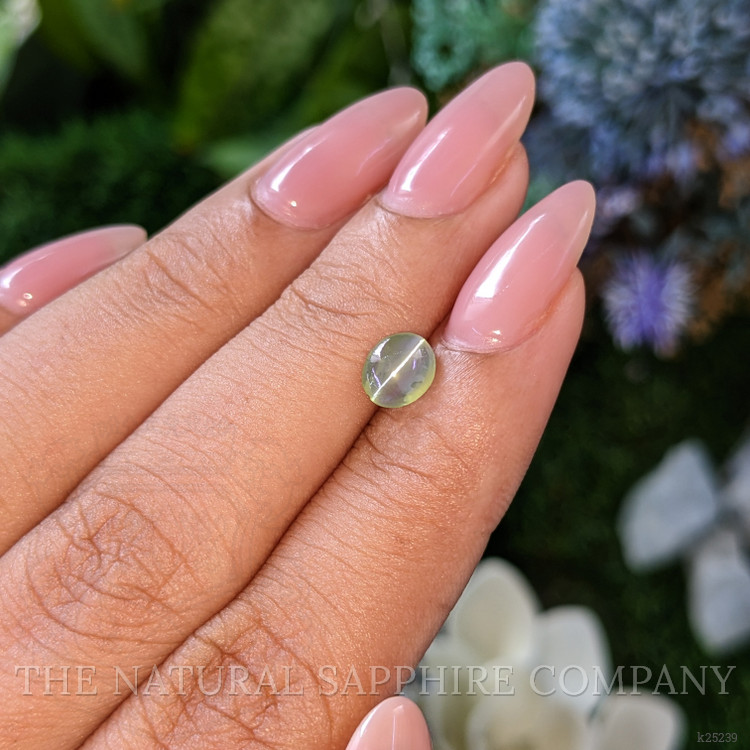 1.03 Ct. Yellowish Green Cabochon Chrysoberyl from Tanzania