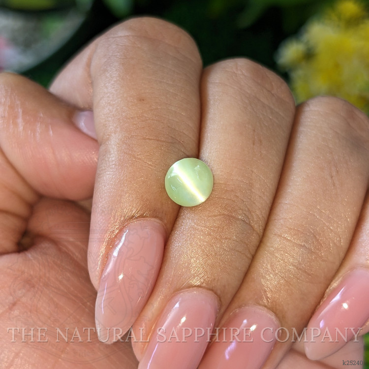 2.27 Ct. Yellowish Green Cabochon Chrysoberyl from Tanzania