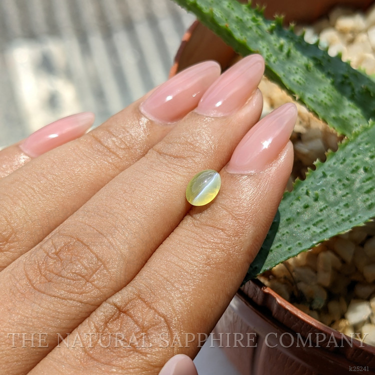 1.36 Ct. Greenish Yellow Cabochon Chrysoberyl from Tanzania