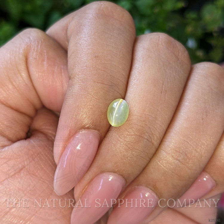 1.36 Ct. Greenish Yellow Cabochon Chrysoberyl from Tanzania