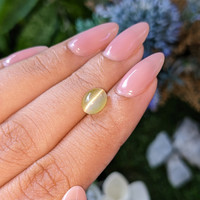 2.37 Ct. Greenish Brown Cabochon Chrysoberyl from Tanzania Life Style