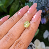 1.88 Ct. Yellowish Green Cabochon Chrysoberyl from Tanzania Life Style