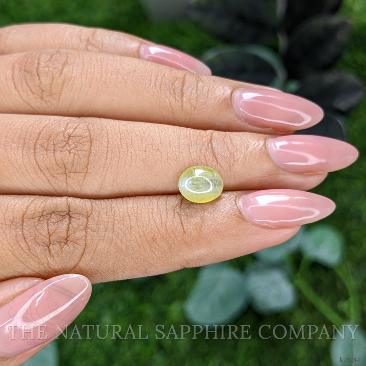 1.88 Ct. Yellowish Green Cabochon Chrysoberyl from Tanzania