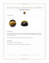 4.39 Ct. Cabochon Tiger's Eye from South Africa Appraisal