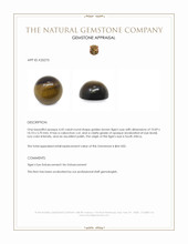 4.42 Ct. Cabochon Tiger's Eye from South Africa Appraisal