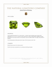 2.61 Ct. Yellowish Green Peridot from Pakistan Appraisal