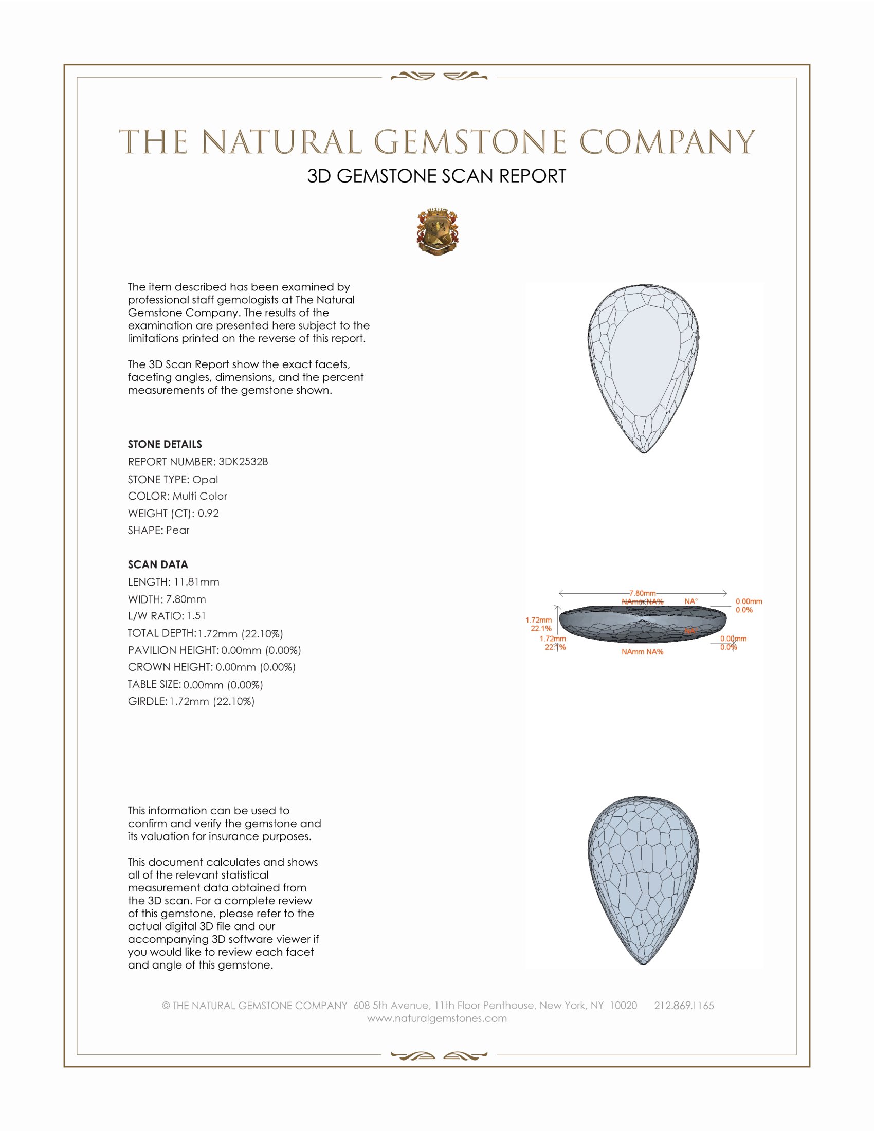 0.92 Ct. White Opal from Australia