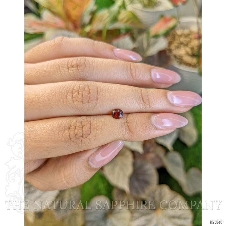 0.77 Ct. Orangish Red Garnet from Ceylon (Sri Lanka)