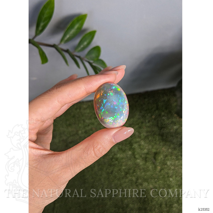 58.74 Ct. Multi Color Cabochon White Opal from Ethiopia