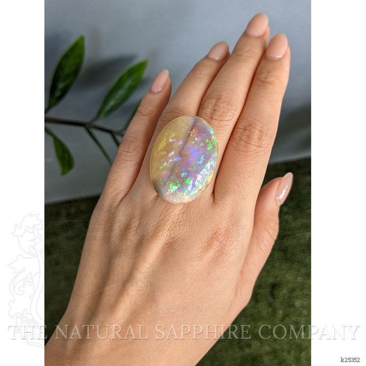 58.74 Ct. Multi Color Cabochon White Opal from Ethiopia