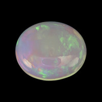 24.81 Ct. Multi Color Cabochon White Opal from Ethiopia Video