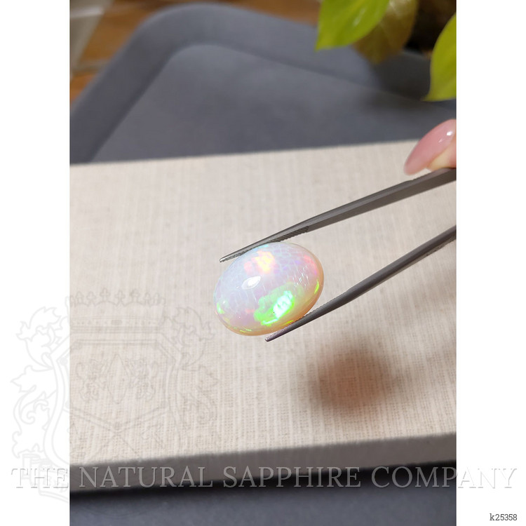 18.61 Ct. Multi Color Cabochon White Opal from Ethiopia