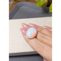 18.61 Ct. Multi Color Cabochon White Opal from Ethiopia Life Style