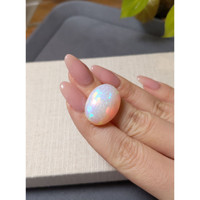 18.61 Ct. Multi Color Cabochon White Opal from Ethiopia Life Style