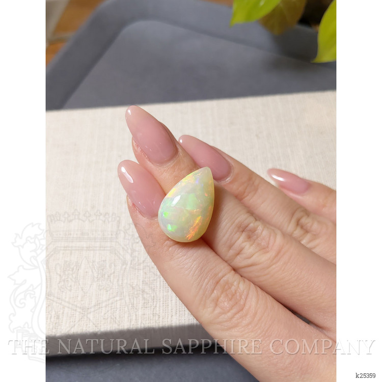 12.76 Ct. Multi Color Cabochon White Opal from Ethiopia