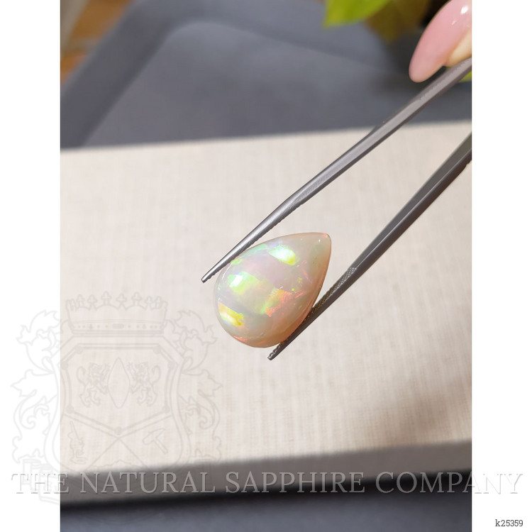 12.76 Ct. Multi Color Cabochon White Opal from Ethiopia