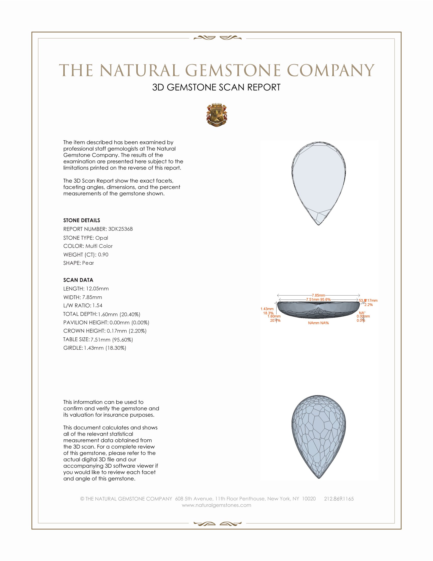 0.90 Ct. White Opal from Australia