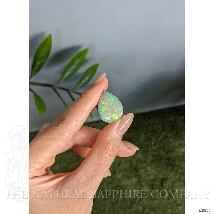 11.12 Ct. Multi Color Cabochon White Opal from Ethiopia