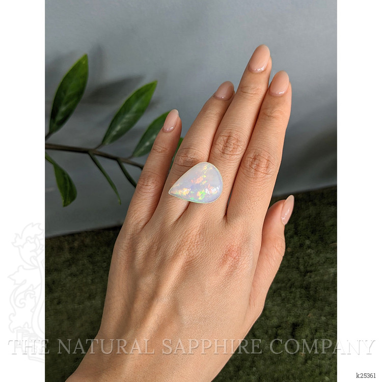 20.95 Ct. Multi Color Cabochon White Opal from Ethiopia
