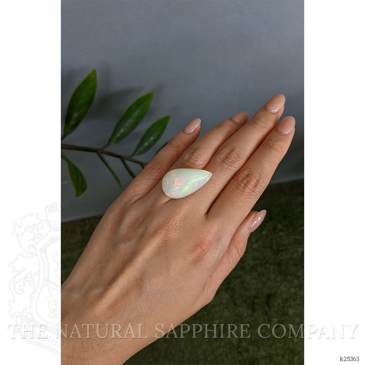 17.75 Ct. Multi Color Cabochon White Opal from Ethiopia