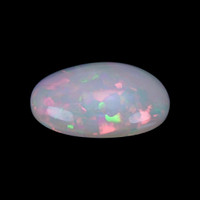 16.69 Ct. Multi Color Cabochon White Opal from Ethiopia Video