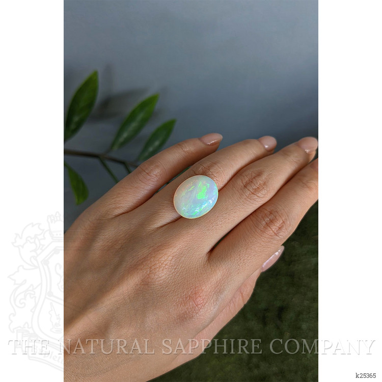 10.05 Ct. Multi Color Cabochon White Opal from Ethiopia