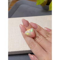 18.51 Ct. Multi Color Cabochon White Opal from Ethiopia Life Style
