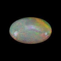 7.02 Ct. Multi Color Cabochon White Opal from Ethiopia Video