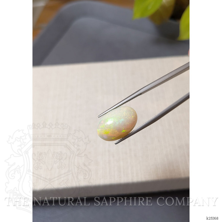 7.02 Ct. Multi Color Cabochon White Opal from Ethiopia