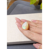 22.46 Ct. Multi Color Cabochon White Opal from Ethiopia Life Style