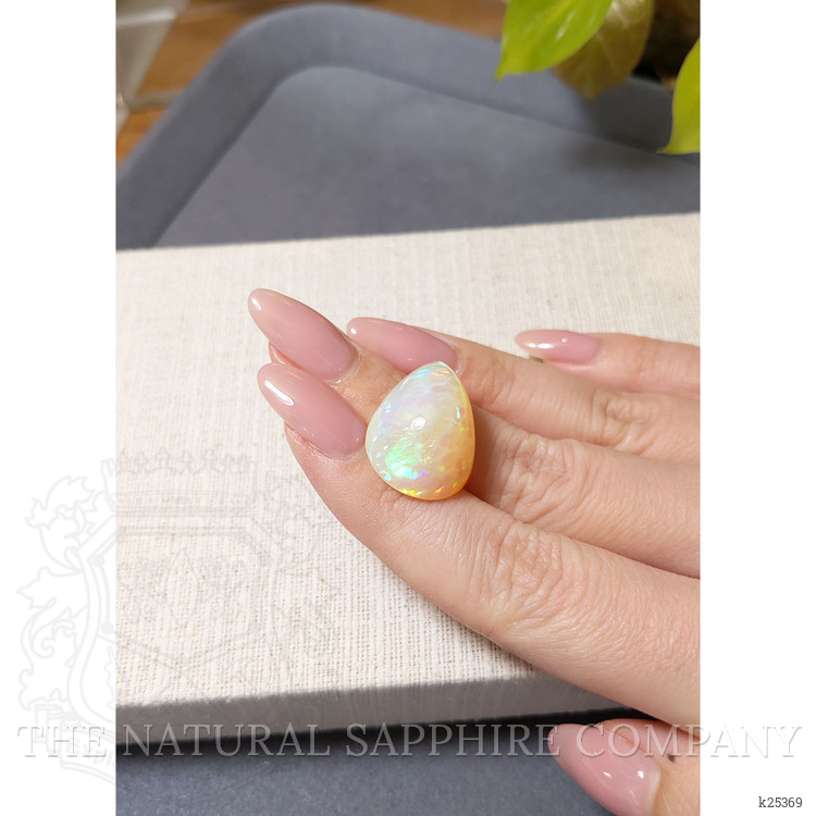 22.46 Ct. Multi Color Cabochon White Opal from Ethiopia