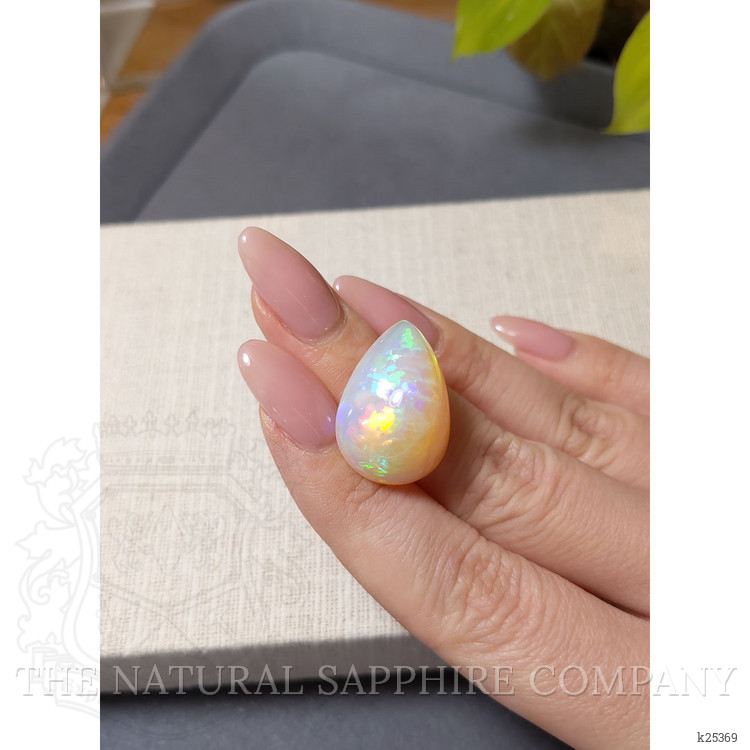 22.46 Ct. Multi Color Cabochon White Opal from Ethiopia