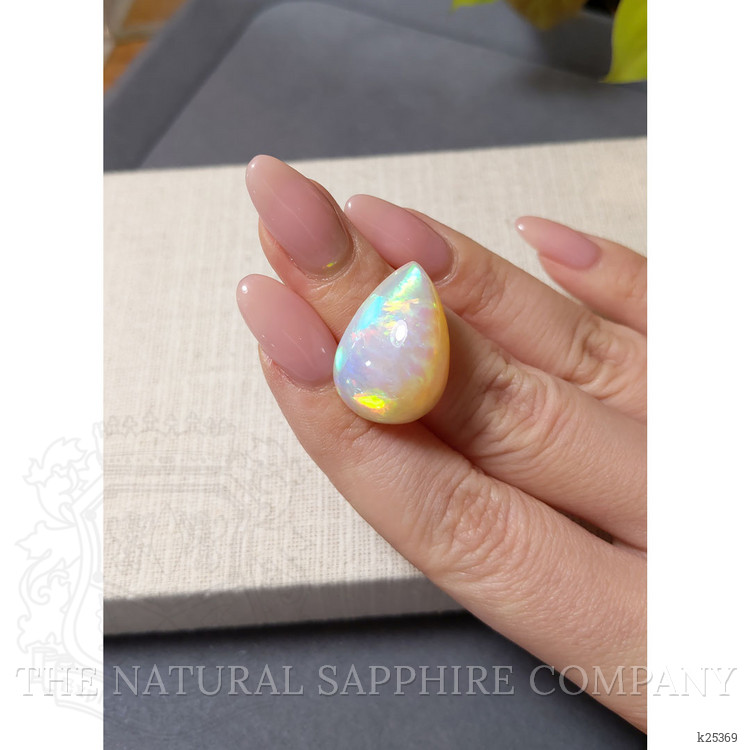 22.46 Ct. Multi Color Cabochon White Opal from Ethiopia