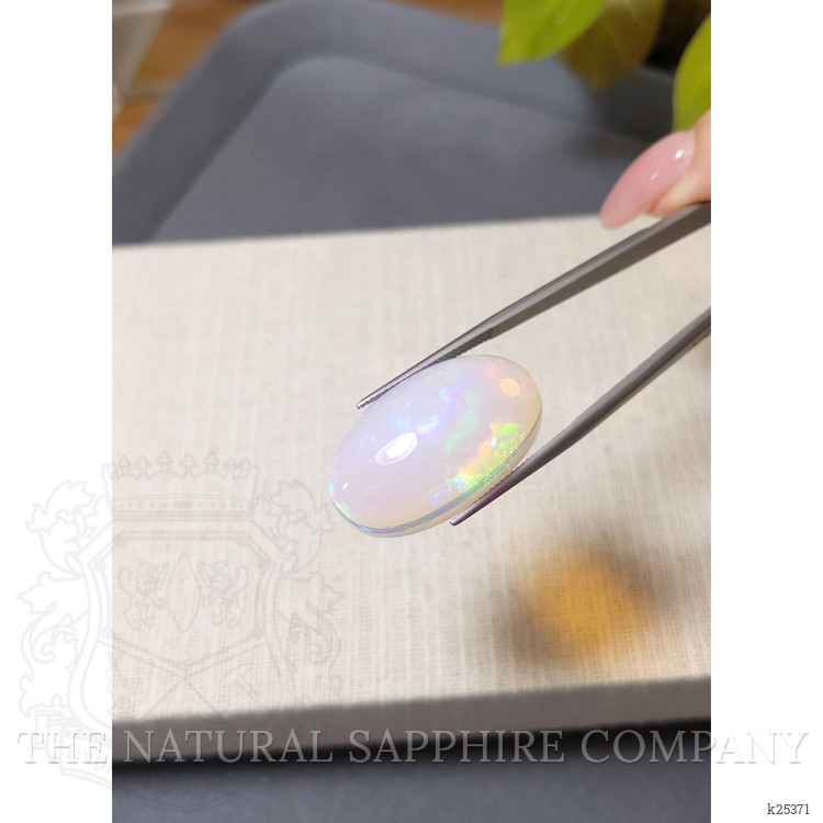 23.91 Ct. Multi Color Cabochon White Opal from Ethiopia