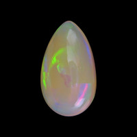 17.22 Ct. Multi Color Cabochon White Opal from Ethiopia Video