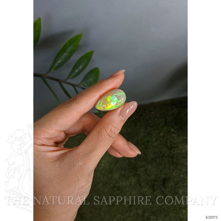 17.22 Ct. Multi Color Cabochon White Opal from Ethiopia