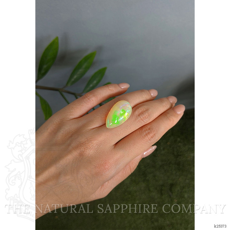17.22 Ct. Multi Color Cabochon White Opal from Ethiopia