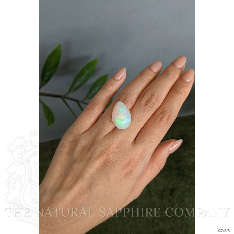 13.78 Ct. Multi Color Cabochon White Opal from Ethiopia